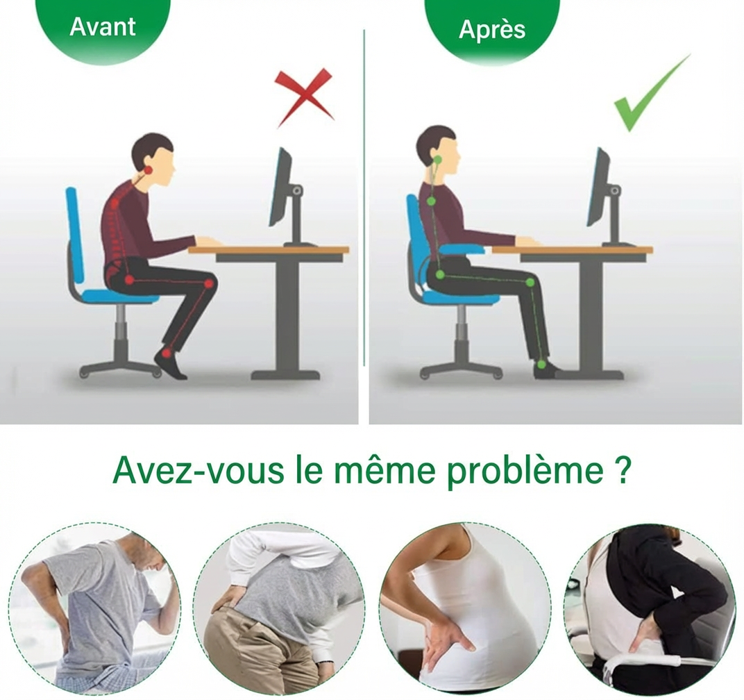 Coussin Orthopédique Premium en Gel et Mousse à Mémoire de Forme – Confort et Soulagement du Dos