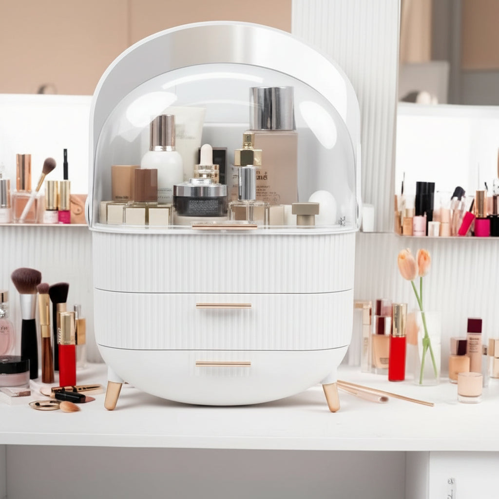 Organisateur de Maquillage Luxe et Rangement Cosmétique – Boîte Étanche avec Tiroirs