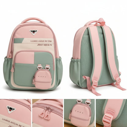Sac à Dos Scolaire FUERCHEN Multi-Poches – Cartable Ergonomique avec Mini Trousse