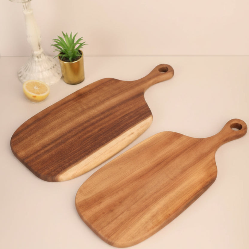 Planche à Découper et de Présentation en Bois d'Acacia – Planche Apéritif avec Poignée