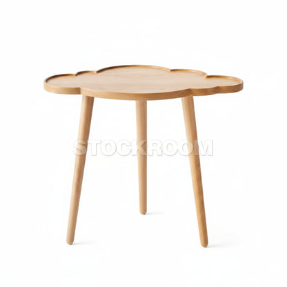Table Basse Fleur en Bois Naturel – Bout de Canapé Design Fleur Scandinave