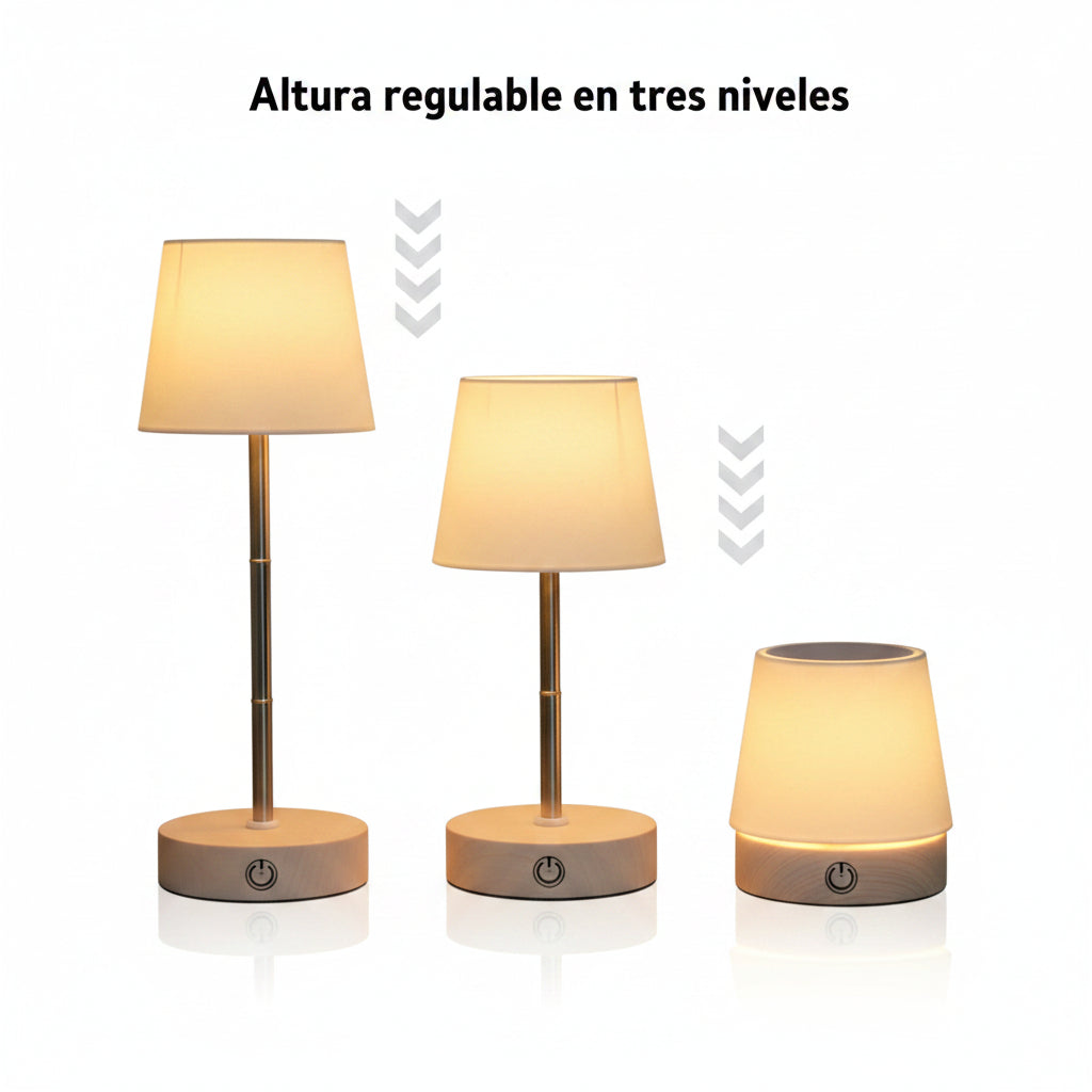 Lampe de Table LED Sans Fil Télescopique – Veilleuse Rechargeable Tactile