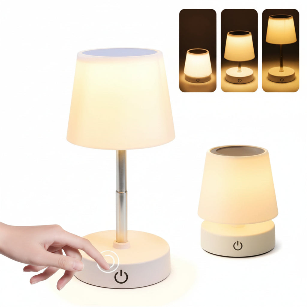 Lampe de Table LED Sans Fil Télescopique – Veilleuse Rechargeable Tactile