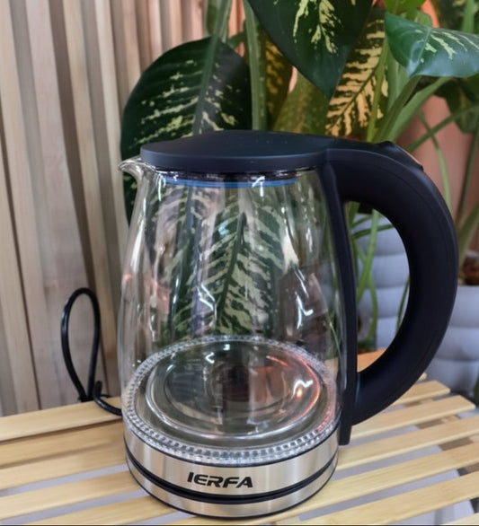 Bouilloire Électrique en Verre et Inox 2.0L – Bouilloire Transparente avec Éclairage LED
