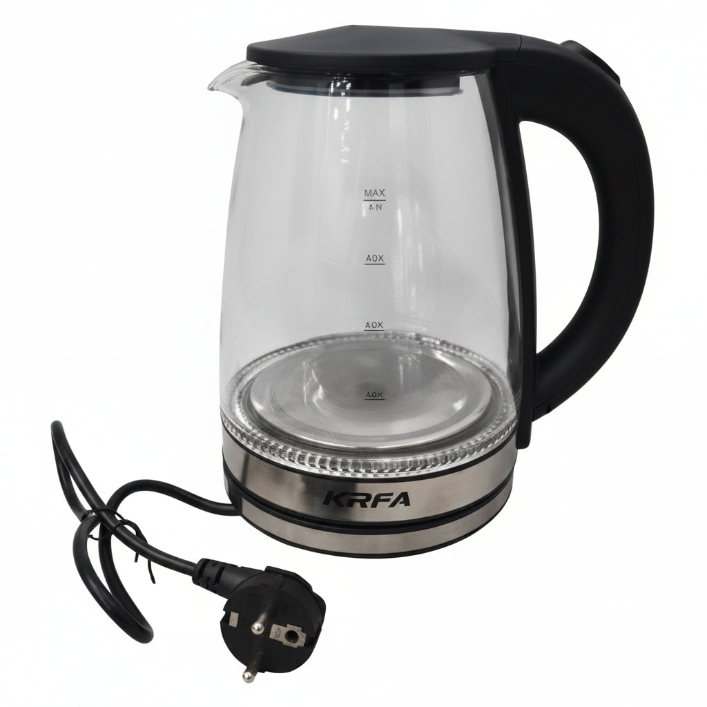 Bouilloire Électrique en Verre et Inox 2.0L – Bouilloire Transparente avec Éclairage LED