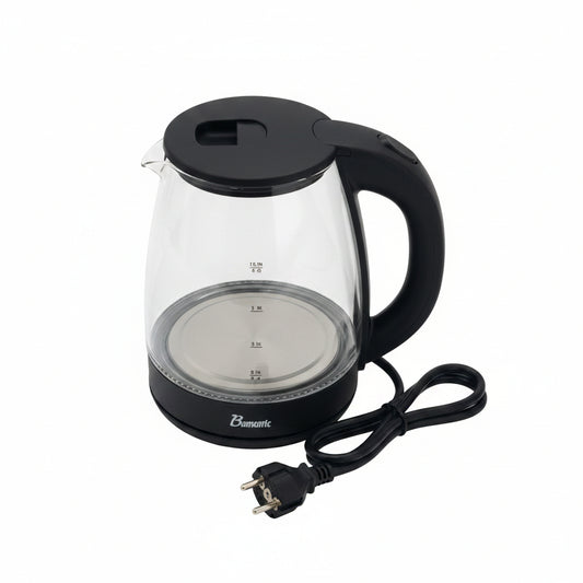 Bouilloire Électrique en Verre Slivers Crest 2L – Bouilloire Transparente LED Rapide 1500W