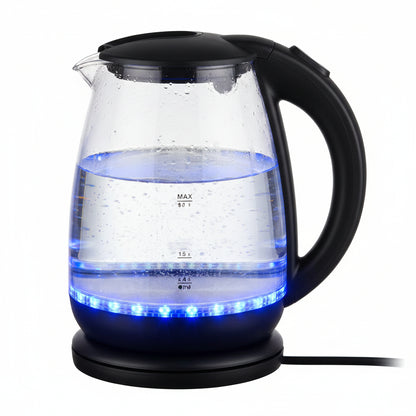 Bouilloire Électrique en Verre Slivers Crest 2L – Bouilloire Transparente LED Rapide 1500W