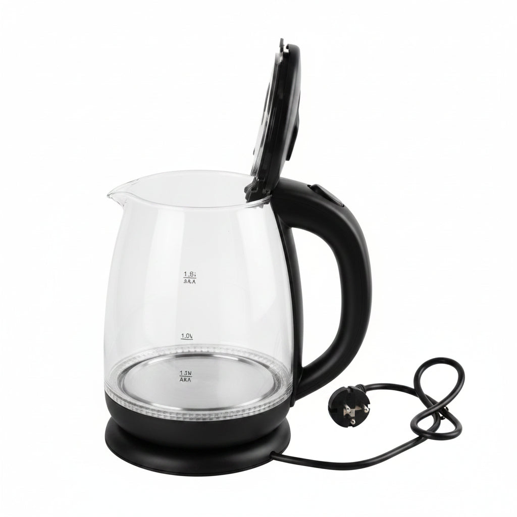 Bouilloire Électrique en Verre Slivers Crest 2L – Bouilloire Transparente LED Rapide 1500W