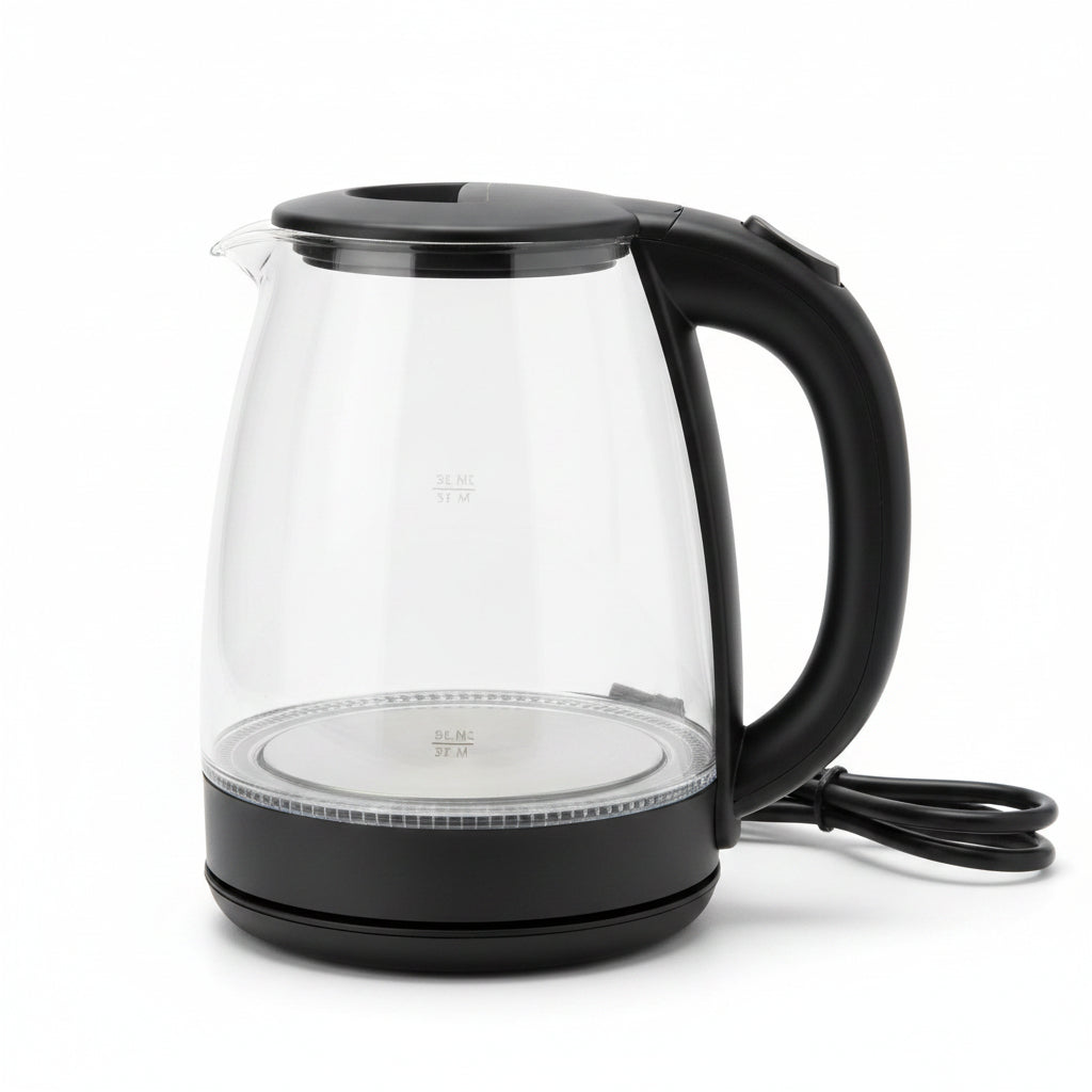Bouilloire Électrique en Verre Slivers Crest 2L – Bouilloire Transparente LED Rapide 1500W