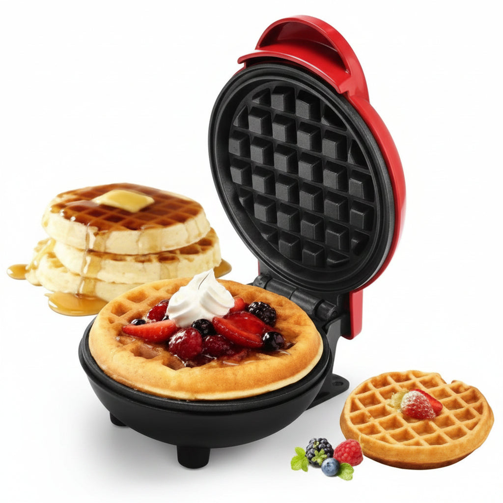 Mini Gaufrier Électrique Individuel – Appareil à Gaufres Rapide Antiadhésif