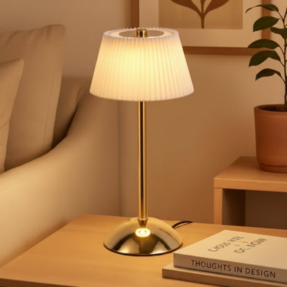 Lampe de Table LED Sans Fil Plissée – Veilleuse Rechargeable Tactile Vintage