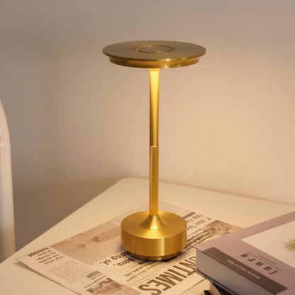 Lampe de Table LED Sans Fil Champignon – Veilleuse Rechargeable Tactile en Métal Doré