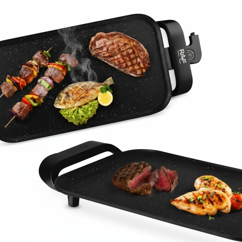 Plancha Électrique RAF – Plaque de Cuisson XXL Antiadhésive et Sans Fumée