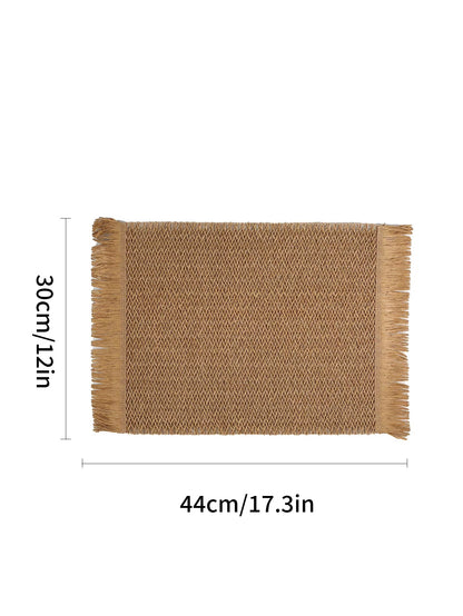 Napperons tressés en papier à franges Inttox – Lot de 6 pièces