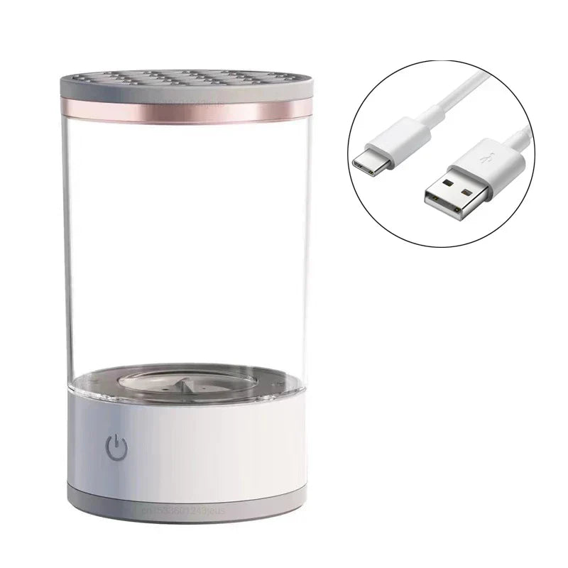 Nettoyeur de pinceaux de maquillage rotatif électrique portable USB.