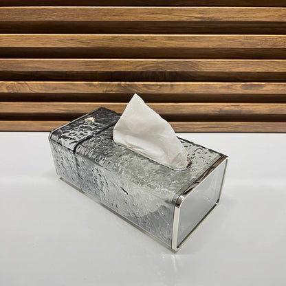 Boîte à mouchoir Papier pour sanitaires, recouvert sans perforation transparent
