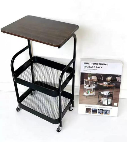 Chariot de Rangement Mobile 2 Niveaux avec Roulettes – Design Moderne &amp; Pratique
