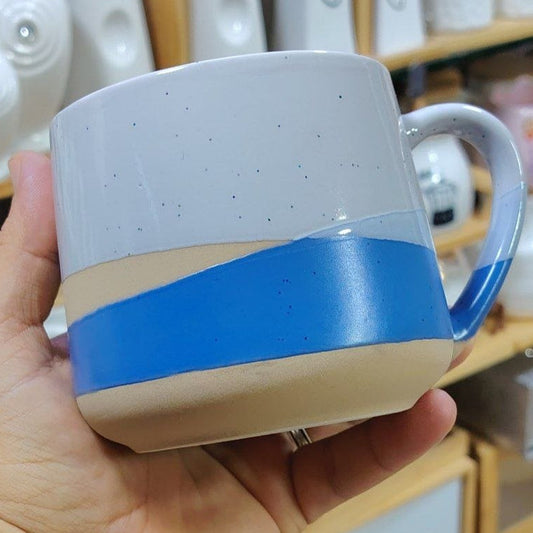 Ensemble de 3 Mugs en Céramique Mouchetée – Tasses Design Bleu, Vert et Orange