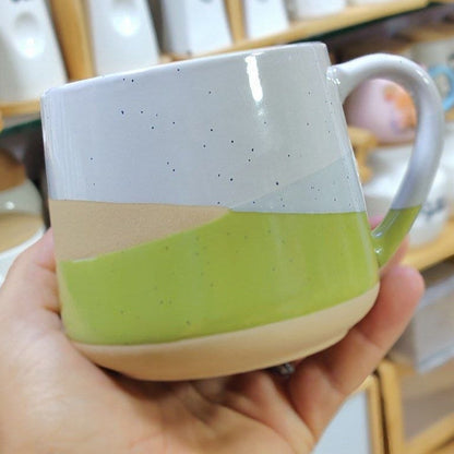 Ensemble de 3 Mugs en Céramique Mouchetée – Tasses Design Bleu, Vert et Orange