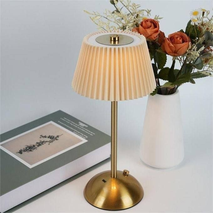 Lampe de Table LED Sans Fil Plissée – Veilleuse Rechargeable Tactile Vintage