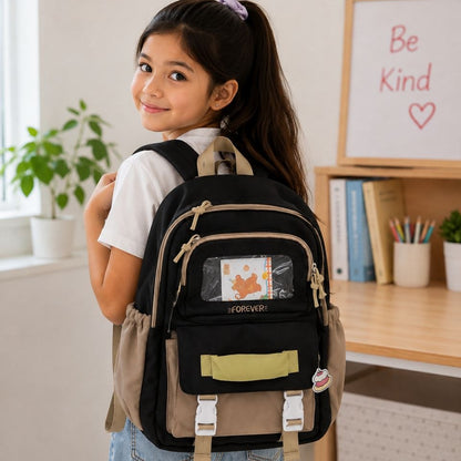 Sac à Dos Scolaire FOREVER Pastel – Cartable Ergonomique avec Fenêtre Transparente