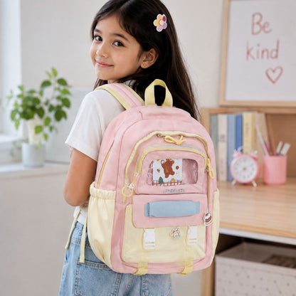 Sac à Dos Scolaire FOREVER Pastel – Cartable Ergonomique avec Fenêtre Transparente