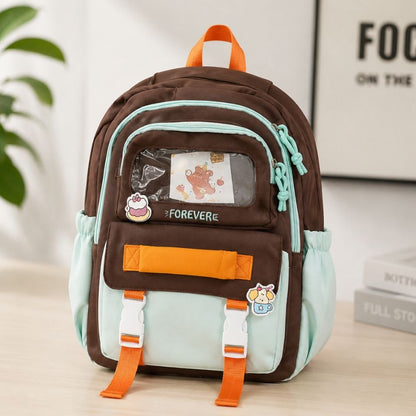 Sac à Dos Scolaire FOREVER Pastel – Cartable Ergonomique avec Fenêtre Transparente