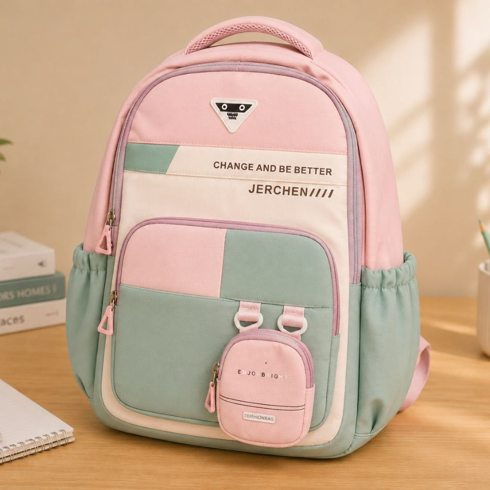 Sac à Dos Scolaire FUERCHEN Multi-Poches – Cartable Ergonomique avec Mini Trousse
