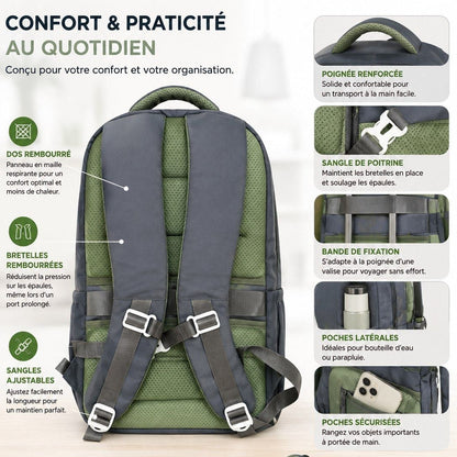 Sac à Dos Scolaire Multi-Poches avec Fenêtre Transparente – Cartable Ergonomique Style Kawaii (Médical)