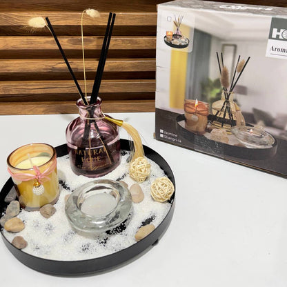 Kit Ambiance Aromatique – Plateau Senteur Céramique & Succulente