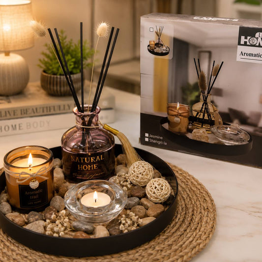 Kit Ambiance Aromatique – Plateau Senteur Céramique & Succulente