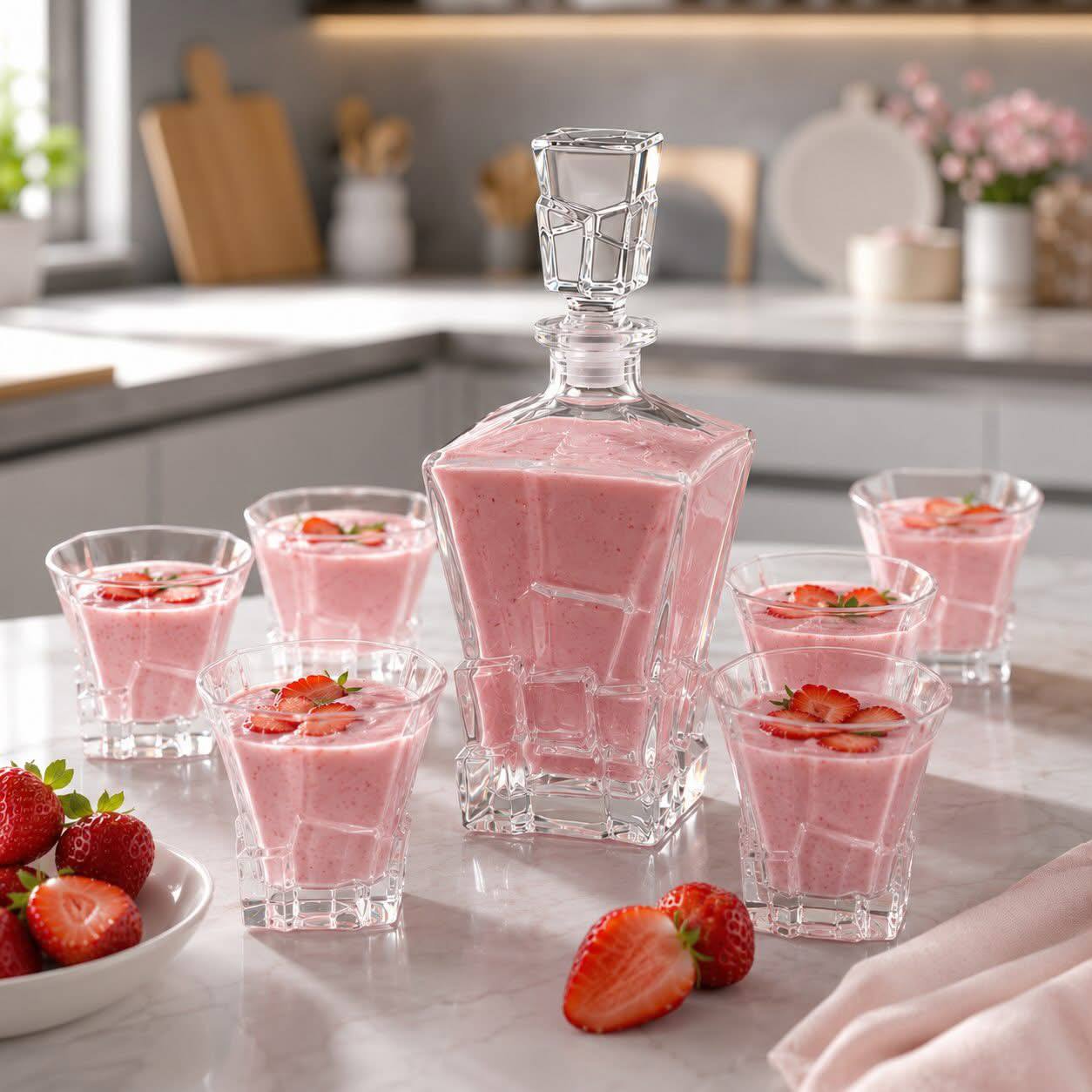 Service à Boisson en Cristal Ciselé – Carafe et 6 Verres Assortis