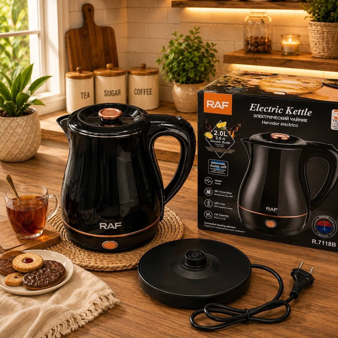 Bouilloire Électrique RAF 2.0L – Bouilloire Design Premium Rapide 1500W
