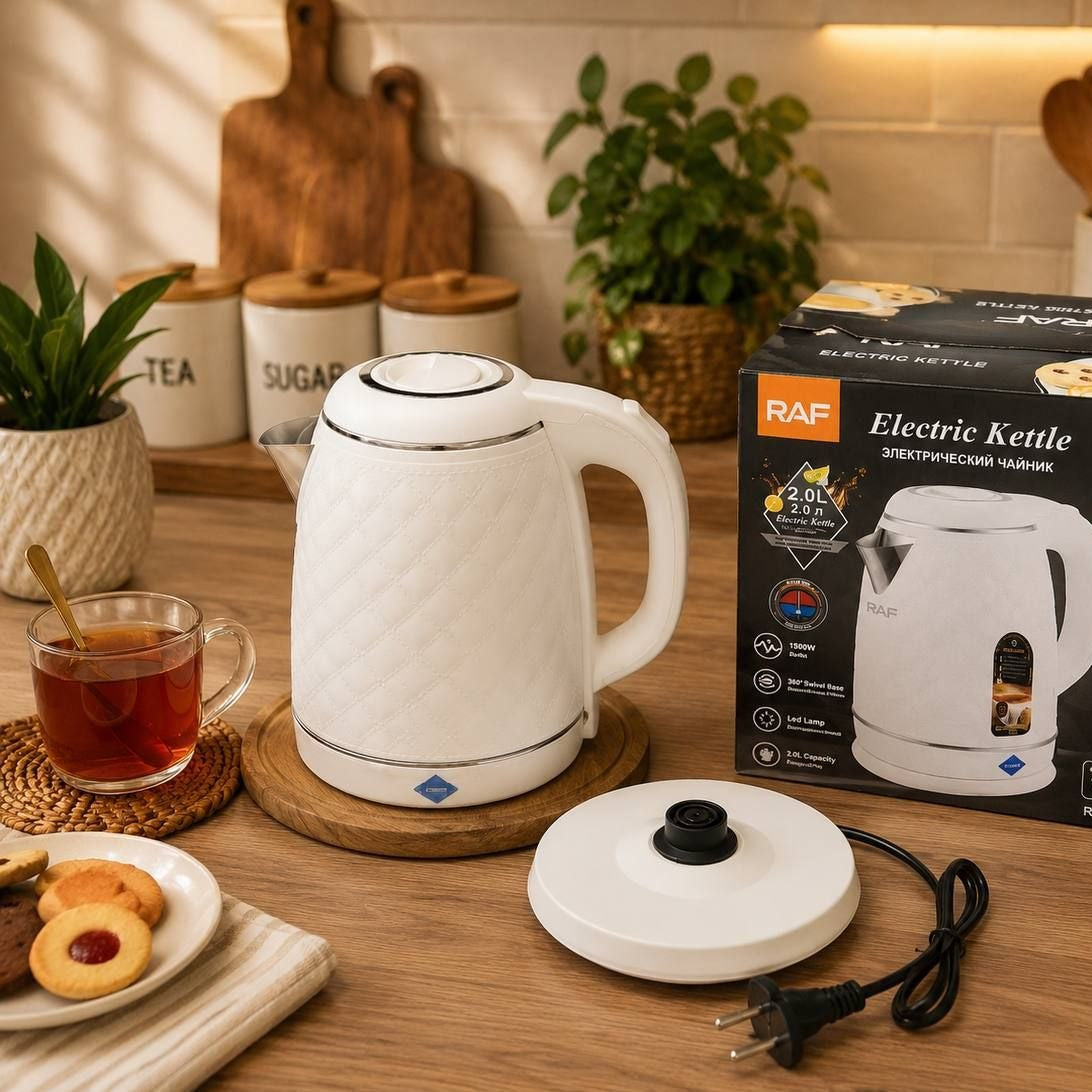 Bouilloire Électrique RAF 2.0L – Bouilloire Design Diamant Rapide 1500W