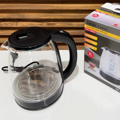 Bouilloire Électrique en Verre Slivers Crest 2L – Bouilloire Transparente LED Rapide 1500W
