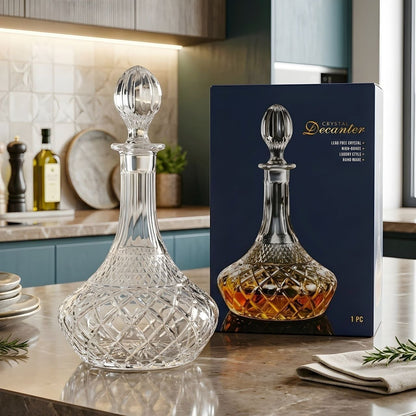 Carafe Décanteur en Cristal Gravé – Bouteille de Luxe avec Coffret Cadeau