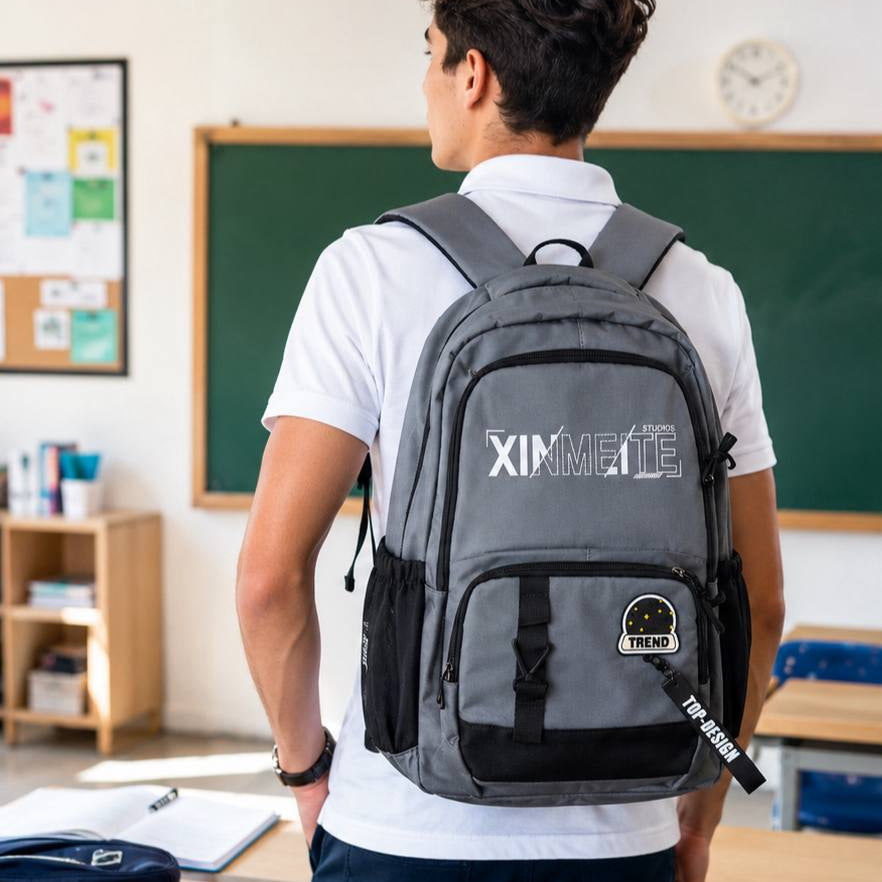 Sac à Dos Scolaire XINMEITE – Cartable Urbain Grande Capacité Style Streetwear