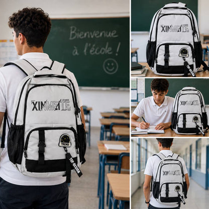 Sac à Dos Scolaire XINMEITE – Cartable Urbain Grande Capacité Style Streetwear