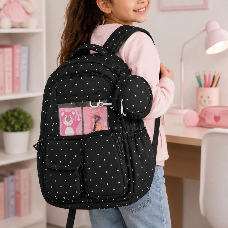 Sac à Dos Scolaire Lucky Day – Cartable Imperméable Grande Capacité Multi-Poches