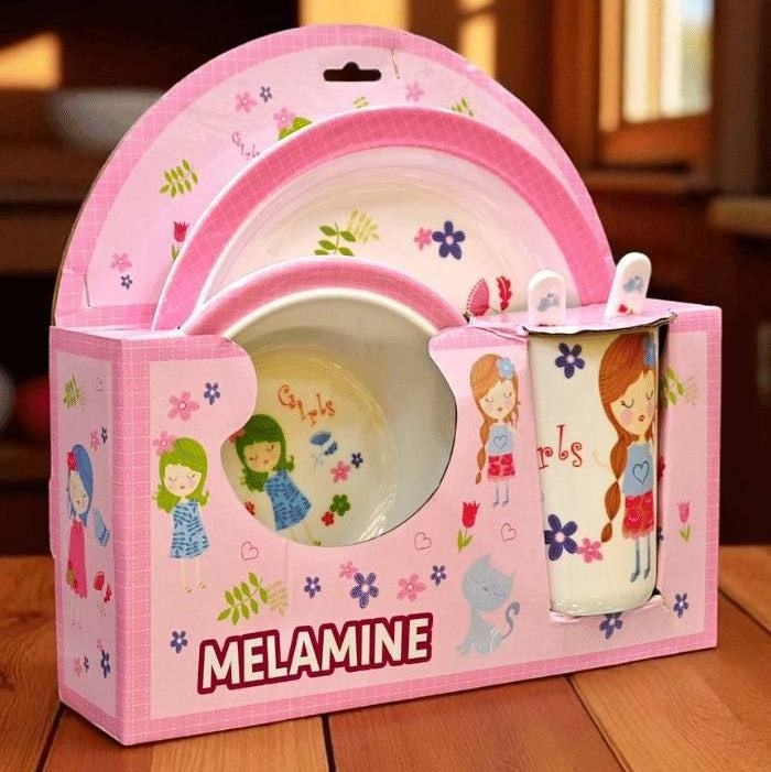 Kit Vaisselle Enfant Complet en Mélamine (5 Pièces)