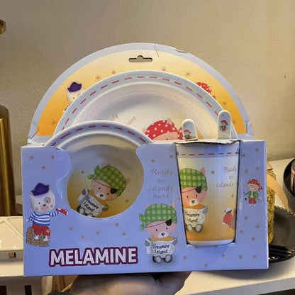 Kit Vaisselle Enfant Complet en Mélamine (5 Pièces)