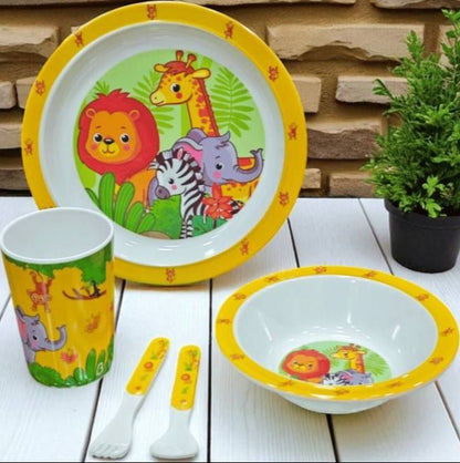 Kit Vaisselle Enfant Complet en Mélamine (5 Pièces)