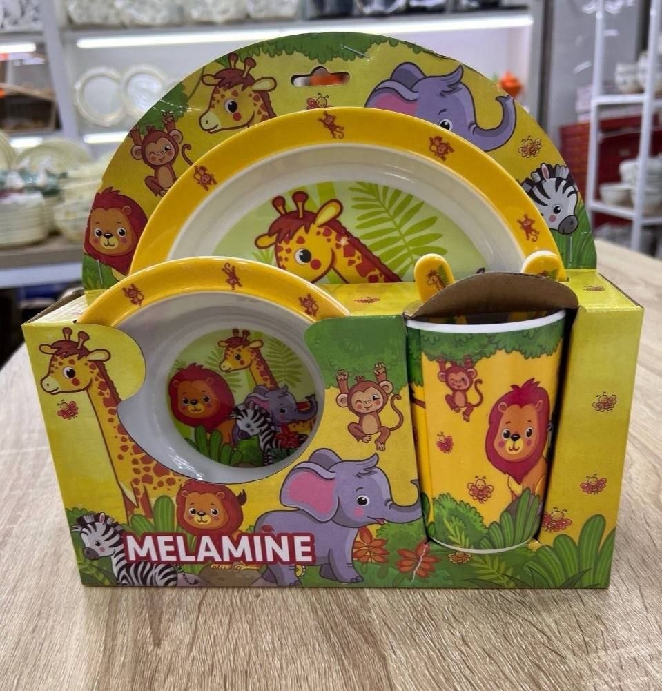 Kit Vaisselle Enfant Complet en Mélamine (5 Pièces)