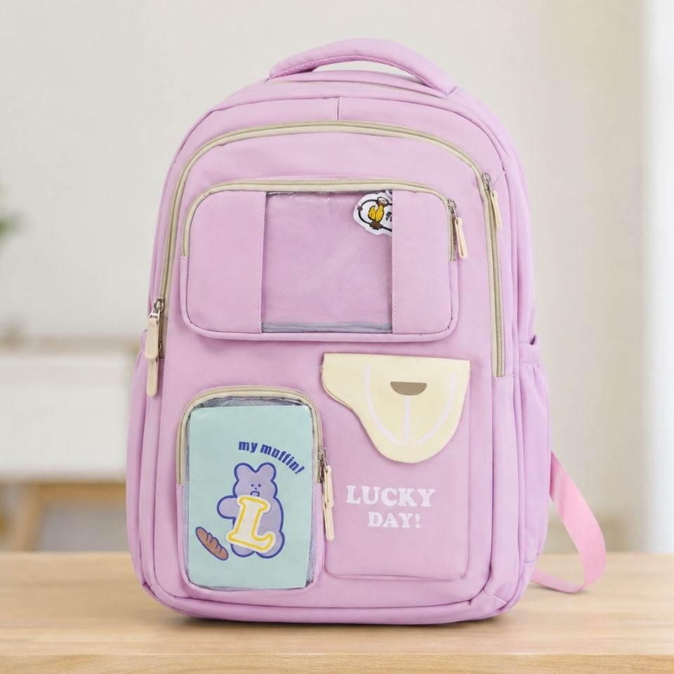 Sac à Dos Scolaire Lucky Day – Cartable Imperméable Grande Capacité Multi-Poches