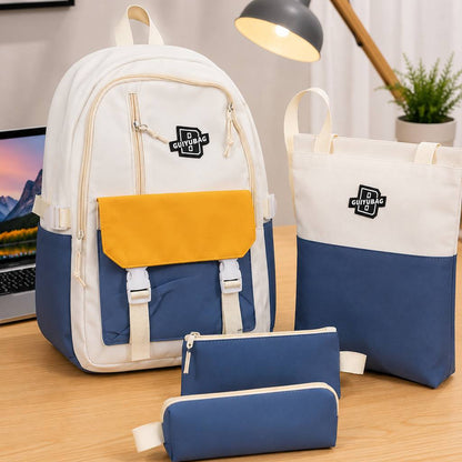 Ensemble Scolaire GUIYUBAG 4 Pièces – Pack Sac à Dos, Sac Cabas et Trousses