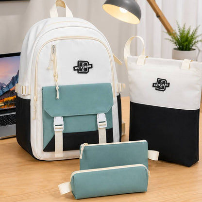 Ensemble Scolaire GUIYUBAG 4 Pièces – Pack Sac à Dos, Sac Cabas et Trousses