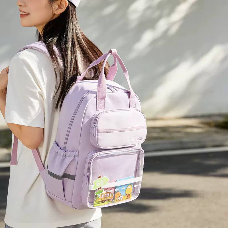Sac à Dos Scolaire Ultra-Léger – Cartable Ergonomique avec Poche Transparente