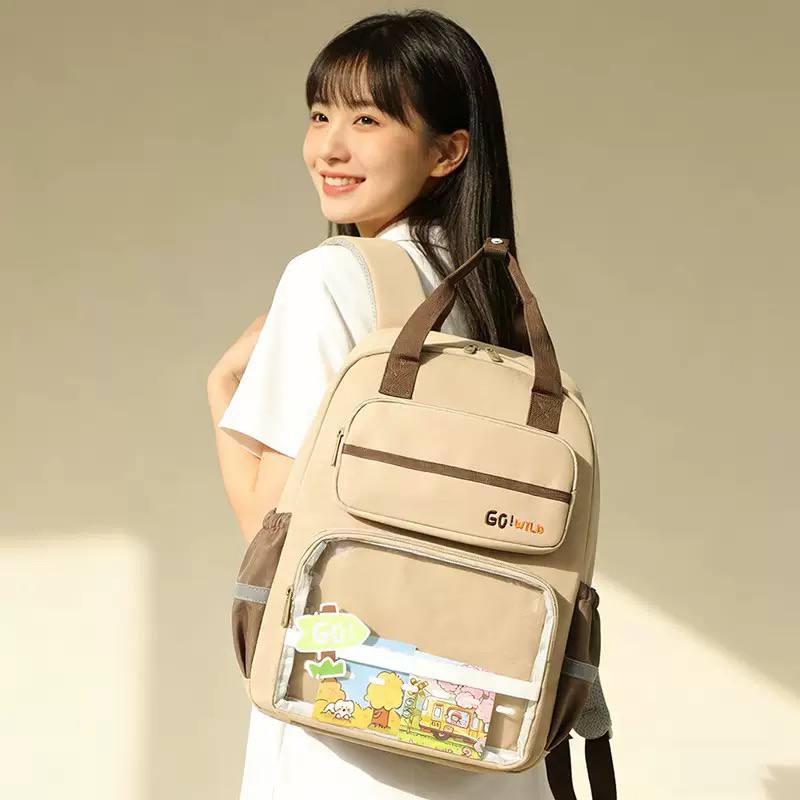 Sac à Dos Scolaire Ultra-Léger – Cartable Ergonomique avec Poche Transparente