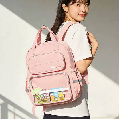 Sac à Dos Scolaire Ultra-Léger – Cartable Ergonomique avec Poche Transparente