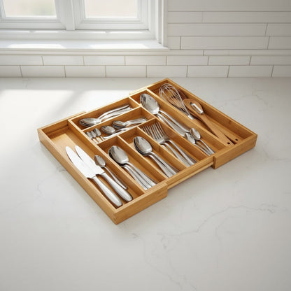 Plateau Organisateur de Tiroir Extensible en Bambou